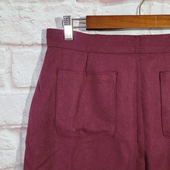 Modcloth Burgundy Red Wool Pocketed Mini Skirt - Picture 2 of 12